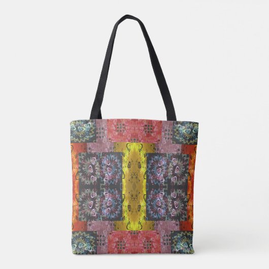 Tote Bag Patchwork bohème Psychédélique (Dos)