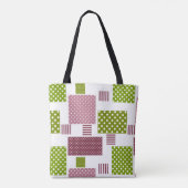 Tote Bag Patchwork brun vert pois dos blanc (Dos)