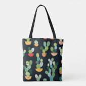 Tote Bag Patchwork Cactus Plantes Motif sans couture (Dos)