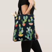 Tote Bag Patchwork Cactus Plantes Motif sans couture (De près)