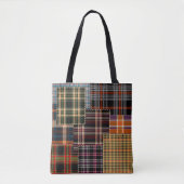 Tote Bag patchwork chercks motif, design tartan, surface  (Devant)