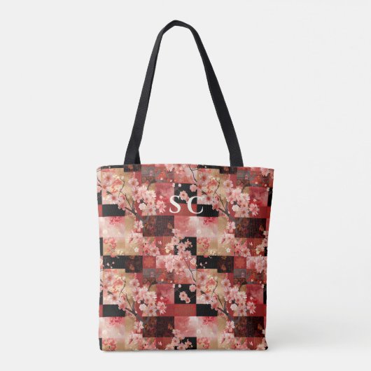 Tote Bag Patchwork Cherry Blossom et Fabric Inspiré (Dos)