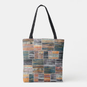 Tote Bag Patchwork collage mixage, surface composée motif i (Dos)