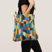 Tote Bag Patchwork couleur Wavy Abstrait 291020 (De près)