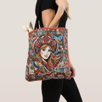 Patchwork d'art populaire russe Bohème Chic Rouge 