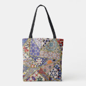 Tote Bag patchwork de carreaux d'origine espagnole Abstrait (Dos)