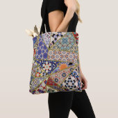 Tote Bag patchwork de carreaux d'origine espagnole Abstrait (De près)