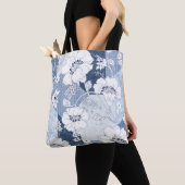 Tote Bag patchwork de denim transparent sur fleur (De près)