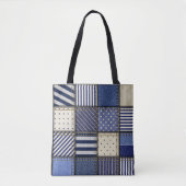 Tote Bag Patchwork Denim bleu (Devant)