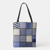 Tote Bag Patchwork Denim bleu (Dos)