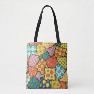 Tote Bag Patchwork Eclectique : Mélange Motif Diverse
