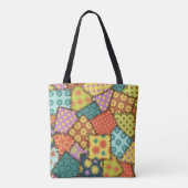 Tote Bag Patchwork Eclectique : Mélange Motif Diverse (Dos)