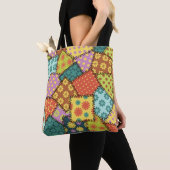 Tote Bag Patchwork Eclectique : Mélange Motif Diverse (De près)