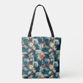 Tote Bag Patchwork Floral & Géométrique avec Fleurs de Ceri (Dos)