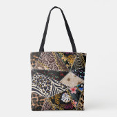 Tote Bag Patchwork Leopard : Ethnic Lining Design. (Dos)