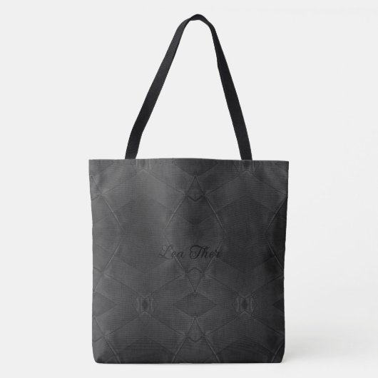 Tote Bag Patchwork Motif Faux Gris Cuir noir (Devant)