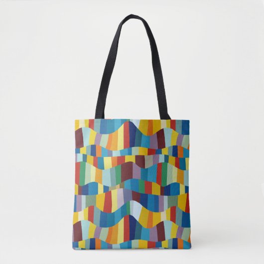 Tote Bag Patchwork ondulé abstrait 291020 (Devant)