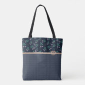 Tote Bag Patchwork, rétro, bleu (Dos)