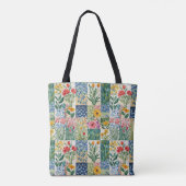 Tote Bag Patchwork rustique Jardin botanique fleuri Joli (Dos)