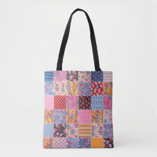 Tote Bag Patchwork sans couture, motif en tissu mignon.