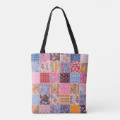 Tote Bag Patchwork sans couture, motif en tissu mignon. (Dos)