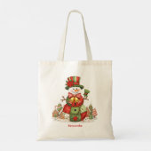 Tote Bag Patchwork Snowman Christmas (Dos)