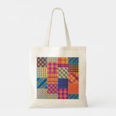 Tote Bag Patchwork textile : motif vintage transparent. (Dos)