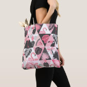 Tote Bag Patchwork Tropical : Flamant rose Watermelon Seaml (De près)