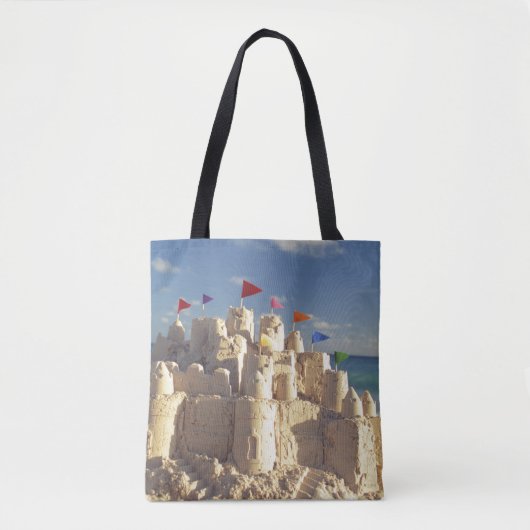 Tote Bag Pâté de sable sur la plage (Devant)