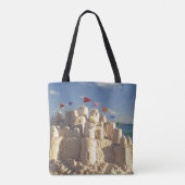 Tote Bag Pâté de sable sur la plage (Dos)