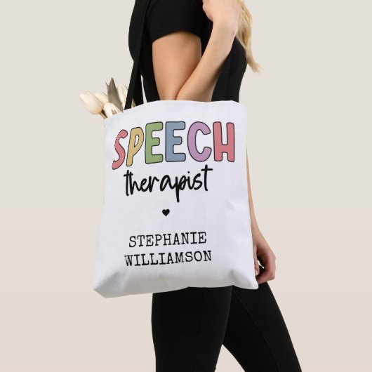 Tote Bag Pathologiste orthophoniste sur mesure SLP (De près)