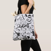 Tote Bag Patinage sur glace style doodé (De près)