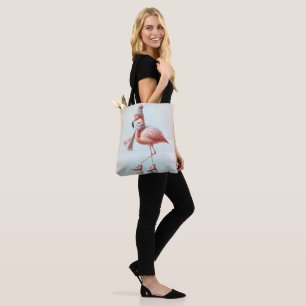 Tote Bag Patineur sur glace Flamant rose rose