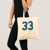 Tote Bag Patrick Ewing Knicks #33 Blue avec Orange Outline (Devant (produit))