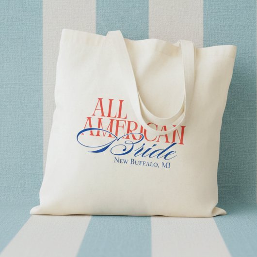Tote Bag Patriotic All American Bride Bachelorette