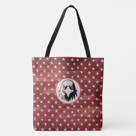 Tote Bag *~* Patriotic Rustic Barnwood Stars Bald Eagle (Devant)