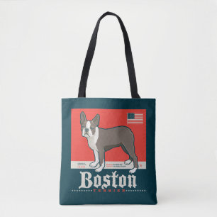 Tote Bag Patriotique Boston Terrier
