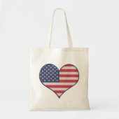 Tote Bag Patriotique USA Drapeau Coeur (Devant)