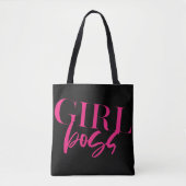 Tote Bag Patron de fille | Rose en noir | Moderne (Devant)