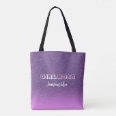 Tote Bag Patron de fille sur nom de parties scintillant ros (Dos)