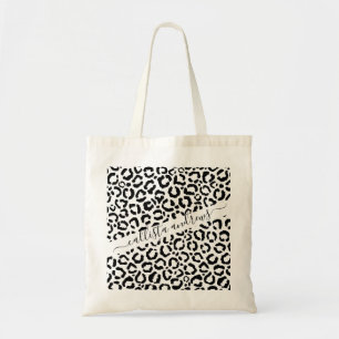 Tote Bag Patteries du Black White Leopard animal