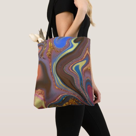 Tote Bag pattern abstract brown (De près)