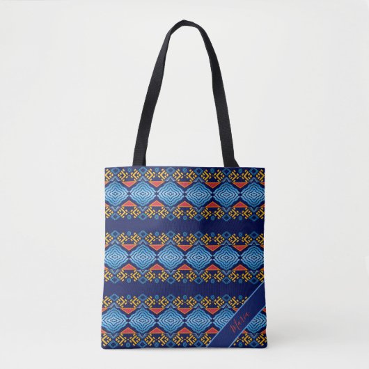 Tote Bag Pattern.monogram géométrique ethnique (Devant)