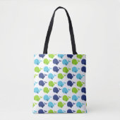 Tote Bag Pattern of Whales, Cute Whales, Sea Animals (Devant)