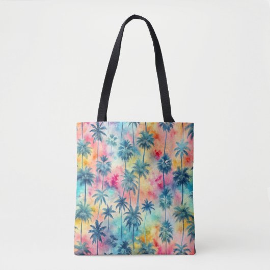 Tote Bag Pattern Tie Dye Palms (Devant)