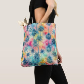 Tote Bag Pattern Tie Dye Palms (De près)