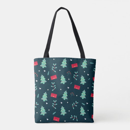 Tote Bag pattern, trees et holly, (Dos)