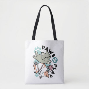 Tote Bag Pattounes et Jeux – Illustration de Chat Adorable