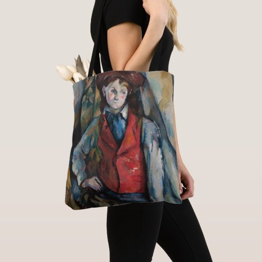 Tote Bag Paul Cezanne - Garçon dans la veste rouge (De près)