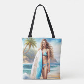 Tote Bag Pause du point d'action fille (Dos)